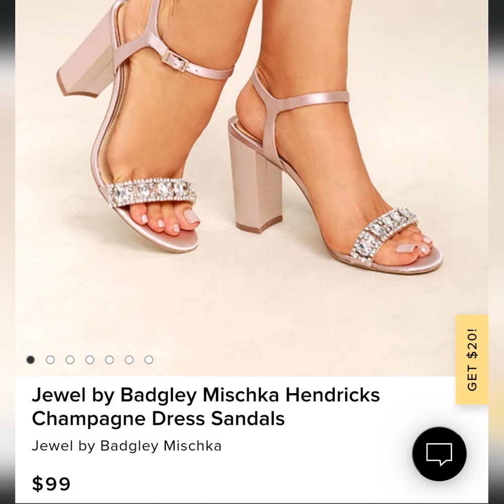 Jewel by Badgley Mischka Hendricks Champagne Dress Sandals